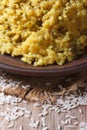 Khichdi on a plate close-up. vertical. Royalty Free Stock Photo