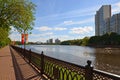 Khimki, Russia - May 30.2017. View of Moscow Canal and the Eco Shore Park