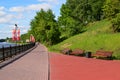 Khimki, Russia - May 30.2017. View of Moscow Canal and the Eco Shore Park