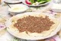 Khinkal. Traditional Azeri meal Royalty Free Stock Photo