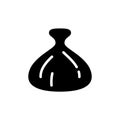 Khinkali silhouette icon, georgian dumplings. Outline logo. Meat filling wrapped in cone-shaped dough. Black illustration,