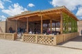 KHIVA, UZBEKISTAN - APRIL 25, 2018: Mirza Boshi tea house in the old town of Khiva, Uzbekist Royalty Free Stock Photo
