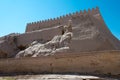 City wall of Ancient city of Itchan Kala in Khiva, Uzbekistan. Itchan Kala is Unesco World Heritage Site Royalty Free Stock Photo