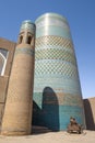 At the foot of the ancient minaret of the Kalta Minor, Khiva