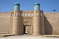 The gate to the Kunya Ark Palace (fortress) of the old city of Ichan-Kala. Khiva, Uzbekistan