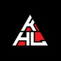 KHL triangle letter logo design with triangle shape. KHL triangle logo design monogram. KHL triangle vector logo template with red Royalty Free Stock Photo