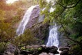 Khlong Lan Waterfall is a beautiful and famous waterfall. in National parks and in the rainforests of Thailand.