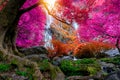 Khlong Lan waterfall is a beautiful Waterfalls in the rain forest jungle Thailand Royalty Free Stock Photo