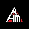 KHM triangle letter logo design with triangle shape. KHM triangle logo design monogram. KHM triangle vector logo template with red Royalty Free Stock Photo