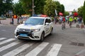 Khmelnitsky, Ukraine - June 3, 2018. The car of the new police e