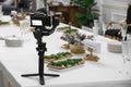Khmelnytskyi, Ukraine - December 8, 2023: Camera Sony a6500 and DJI Ronin Motorized Gimbal Stabilizer for DSLR or Mirrorless Royalty Free Stock Photo