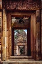 Khmer Architecture of Prasat Muang Tam Castle, Buriram. Royalty Free Stock Photo