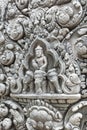 Khmer art sculpture on sand stone in Prasat Muang Tam