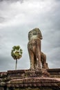 Khmer lion guardian Royalty Free Stock Photo