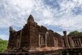 Khmer ruin under blue sky Royalty Free Stock Photo