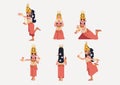 Khmer Apsara traditional dance posture - flat-design