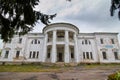 Facade and porch entrance of count Konstantin Ksido palace constructed by architect Ivan Fomin in 1915 in Neoclassicism style