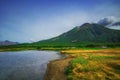 Kamchatka, Nature Park, Russia. Khodutkinskiye hot springs at the foot of volcano Priemysh