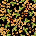 Khokhloma seamless pattern in russian tradition