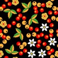 Khokhloma seamless pattern in russian tradition