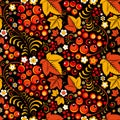 Khokhloma seamless pattern in slavic folk style