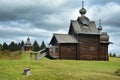 Khokhlovka Park and the Museum of Wooden Architecture in the open. Russia Royalty Free Stock Photo