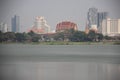 Lake And City View With Smog