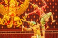 Khon performance, the battle between giant and evil in literature the Ramayana epic. Khon is Thai classic masked play, culture and