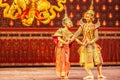 Khon performance, the romance scenes between Phra Ram and Nang Sida in the Ramayana epic