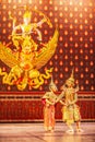 Khon performance, the romance scenes between Phra Ram and Nang Sida in the Ramayana epic