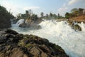 Khon Phapheng waterfall on river Mekong at four thousand island Royalty Free Stock Photo