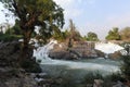 Khon Phapheng waterfall on river Mekong at four thousand island Royalty Free Stock Photo