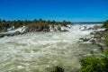 Khone Phapheng Falls on the Mekong River in southern Laos. Royalty Free Stock Photo