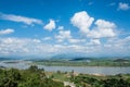 Khong river with bluesky ,Chiangsan in Chiangrai ,Thailand Royalty Free Stock Photo