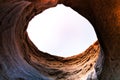 Khong River stone hole at Sam Phan Bok, as known as the Grand Canyon of Thailand, the biggest rock reef in the Mae Khong River Royalty Free Stock Photo