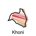 Khoni flag and map illustration vector, Georgia (United States of America) Map Vector Design Template