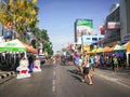 KhonKaen Songkran festival. Thai people and Foreign tourists enjoy splashing water. Royalty Free Stock Photo