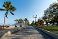 Khor Fakkan, United Arab Emirates - March 16, 2019: Khor Fakkan public beach in the emirate of Sharjah in United Arab Emirates