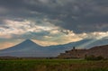 Khor Virap monastery on the background of mount Ararat. Armenia Royalty Free Stock Photo