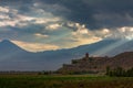 Khor Virap monastery on the background of mount Ararat. Armenia Royalty Free Stock Photo