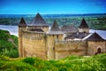 Khotyn castle on Dniester riverside Royalty Free Stock Photo