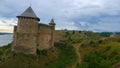 Khotyn castle in Ukraine is a powerful medieval fortress that wi