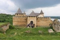 Khotyn fortress, ancient stronghold in Ukraine Royalty Free Stock Photo