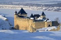 Khotyn fortress over view in winter Royalty Free Stock Photo