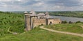 Khotyn Fortress panorama, medieval fortification complex in Ukraine