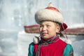 Young Mongolian lady in traditional clothing