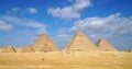 Giza Pyramid Complex. Giza Necropolis in Cairo Egypt. Royalty Free Stock Photo