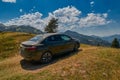 KHULO, GEORGIA - 08 August 2017: Mountain unpaved road between