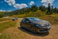 KHULO, GEORGIA - 08 August 2017: Mountain unpaved road between