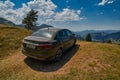 KHULO, GEORGIA - 08 August 2017: Mountain unpaved road between